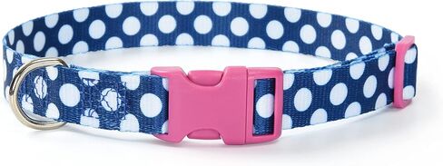 Mile High Life Dog Collar | Cute Puppy Collars | Lightweight Girl Dog Collar | Soft Boy Dog Collars | w Geometric Plaid Wave Line Pattern (White Plaid, Small) in Kuwait