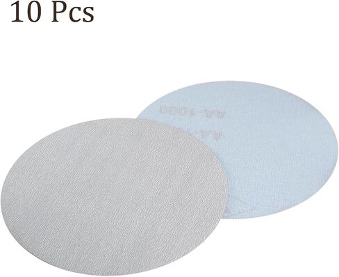 Kozelo 10 Pcs Sanding Discs Hook and Loop Backing - [6 Inch x 1000 Grits] Aluminum Oxide White Sandpapers for Orbital Sander Round Sanding Papers in Saudi Arabia