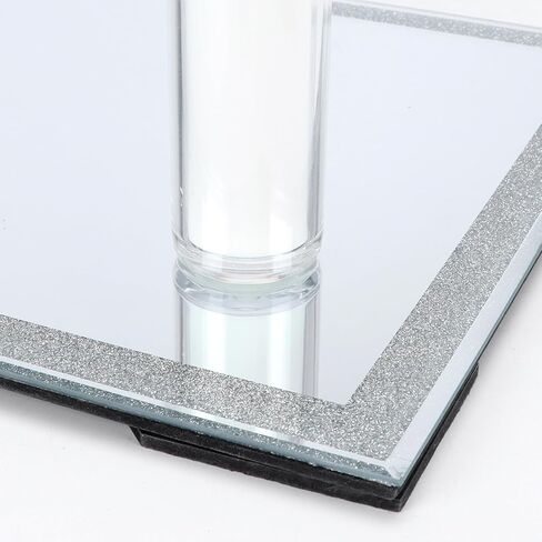 ZBEIVAN Vanity Mirror with Silver Powder, 13"x10.6" Makeup Mirror for Wall Hanging or Desk Standing, Glass Rectangle Frameless Mirror for Bedroom, Living Room in Kuwait