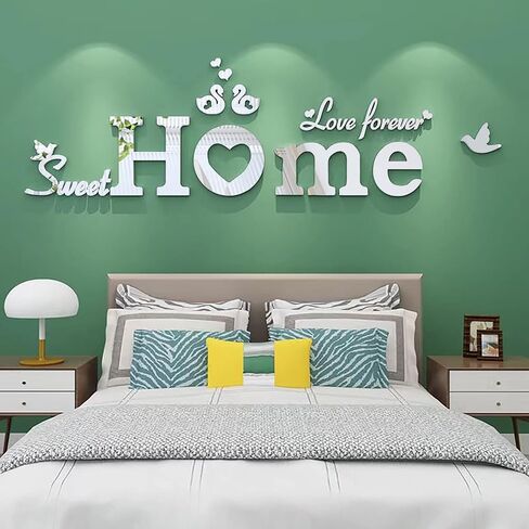 M ACHHome ديكور مرايا أكريليك ديكور الحائط علامات المنزل ملصقات الحائط كبيرة ديكورات الحائط لغرفة النوم غرفة المعيشة ملصقات الحائط in Saudi Arabia