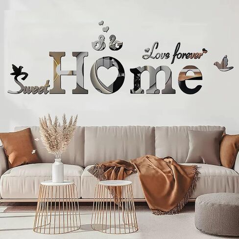 M ACHHome ديكور مرايا أكريليك ديكور الحائط علامات المنزل ملصقات الحائط كبيرة ديكورات الحائط لغرفة النوم غرفة المعيشة ملصقات الحائط in Saudi Arabia