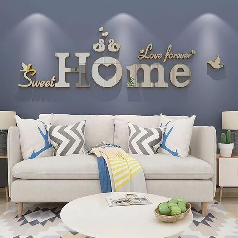 M ACHHome ديكور مرايا أكريليك ديكور الحائط علامات المنزل ملصقات الحائط كبيرة ديكورات الحائط لغرفة النوم غرفة المعيشة ملصقات الحائط in Saudi Arabia