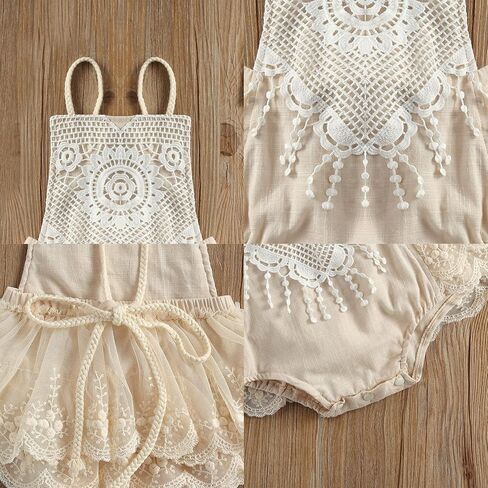 الوليد الرضع طفلة رومبير ارتداءها بذلة وتتسابق الدانتيل رومبير كشكش أكمام عارية الذراعين توتو فستان الملابس in Kuwait