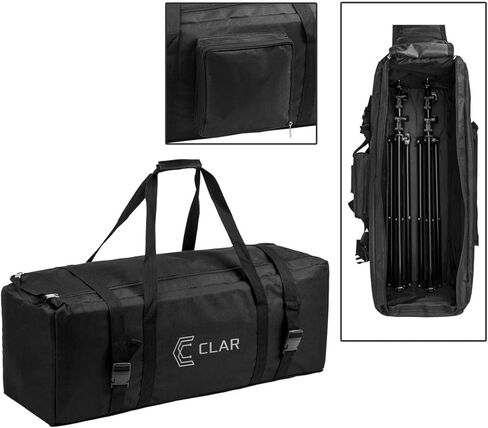 CLAR 2-Light SoftBox Kit, Fluorescent Lamps 5500K Bulbs, Stands & Carrying Case - Continuous Cool Lights in Kuwait