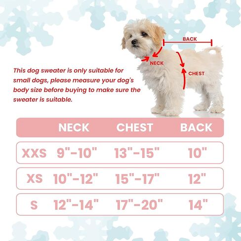 Small Dog Sweater - Cute Flower Winter Fall Warm Small Dog Clothes - Cold Weather Turtleneck Knitwear Sweaters Cozy Pet Outfits for Small Dog, Cats, Puppy (XXS) in Kuwait