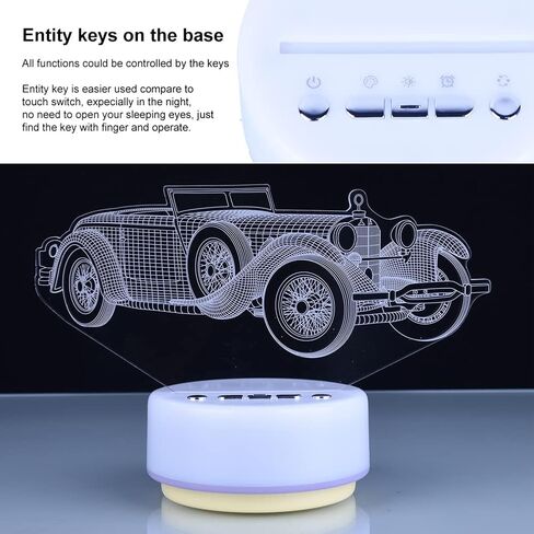 SHINECLOUD Car Mood Light Car Gifts for Boys Open Car Night Light Car Toys Model, Entity Key & Remote Control, 14 Colors Pattern & Warm White Base LED Light, Birthday Gifts for Kids/Adult in Kuwait