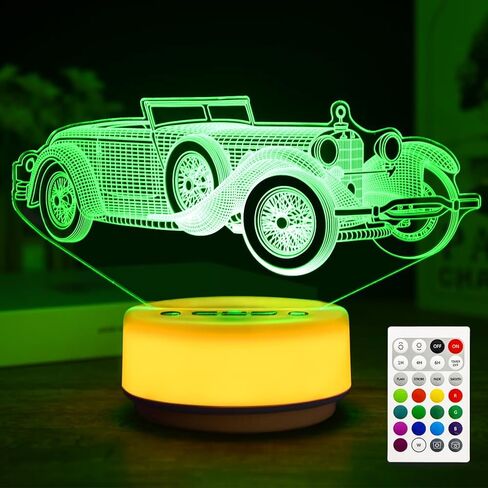 SHINECLOUD Car Mood Light Car Gifts for Boys Open Car Night Light Car Toys Model, Entity Key & Remote Control, 14 Colors Pattern & Warm White Base LED Light, Birthday Gifts for Kids/Adult in Kuwait