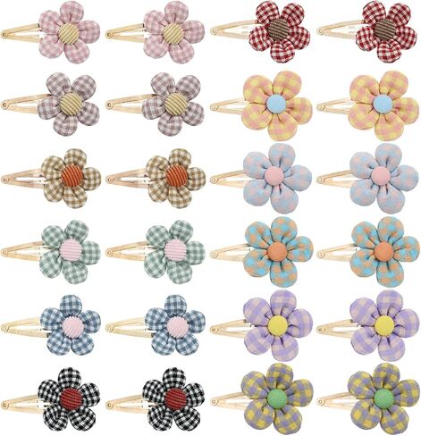 انزوني 12 زوج/24 عبوة مشابك شعر معدنية ذهبية مع مشابك شعر على شكل زهرة عباد الشمس، اكسسوارات شعر للبنات الصغار والمراهقين in Kuwait