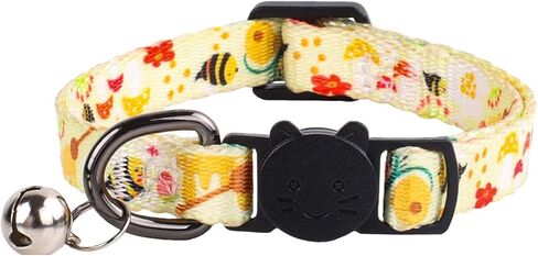 Cat Collar Breakaway with Bell: Cute Floral Adjustable Nylon Safety Kitten Collar for Girl Boy Pet Gifts(Ocean) in Kuwait
