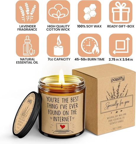 Gifts for Boyfriend, Girlfriend, Husband, Wife - Couples Gifts - Mothers Day Gifts for Wife from Husband - Anniversary Birthday Gifts for Women, Men - Romantic Gifts for Him, Her - Scented Candle in Kuwait