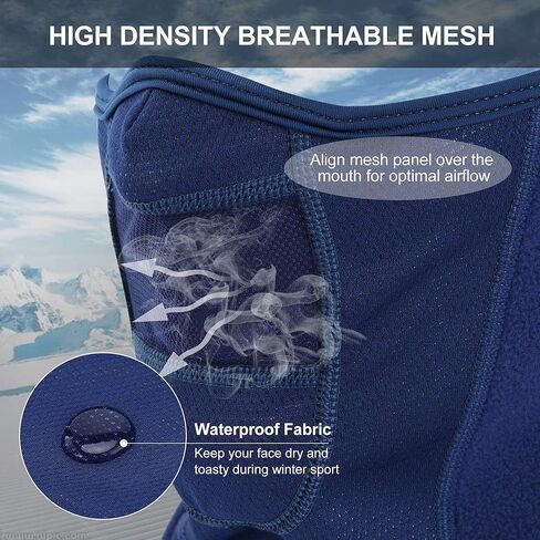 قناع تزلج بالاكلافا للأطفال قابل للتنفس من Vorshape، قناع وجه مقاوم للرياح للطقس البارد، جهاز تدفئة الوجه في الشتاء للأولاد والشباب in Kuwait