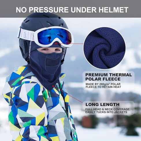 قناع تزلج بالاكلافا للأطفال قابل للتنفس من Vorshape، قناع وجه مقاوم للرياح للطقس البارد، جهاز تدفئة الوجه في الشتاء للأولاد والشباب in Kuwait