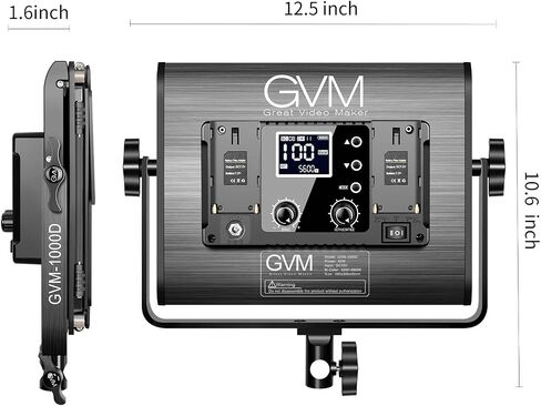 GVM RGB LED ضوء فيديو، مجموعة إضاءة تصوير فوتوغرافي 1000D مع تحكم بلوتوث، إضاءة فيديو 1000D لاستوديو YouTube، حزمة واحدة من مصابيح لوحة LED، 3200K-5600K، 8 أنواع من أضواء المشهد، CRI 97 in Kuwait