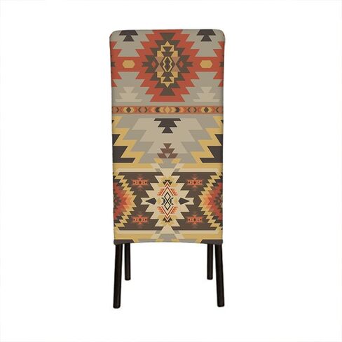 أغطية كراسي غرفة الطعام ذات النمط العرقي من EKOBLA، أغطية كرسي الطعام هندسية من جنوب غرب المكسيك المكسيكية، قابلة للتمدد وقابلة للغسل، أغطية حماية لكراسي الطعام للمطبخ والفنادق والمطعم in Kuwait