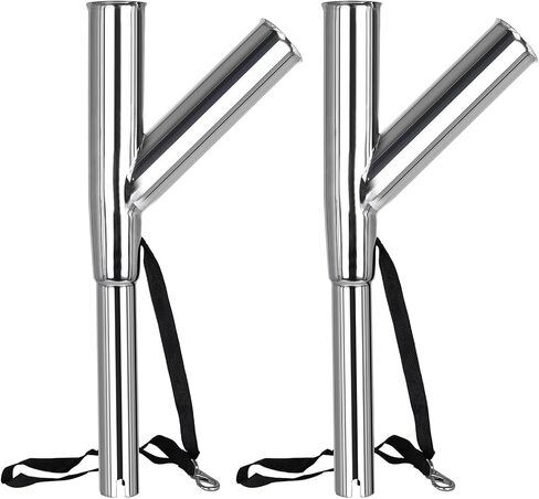 NovelBee 2pcs Stainless Steel Outrigger Fishing Rod Holder with Tube's Angle 60° and 90° Up from Water for Boat Marine Yacht in Saudi Arabia