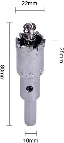 Heyiarbeit Carbide Hole Cutter 0.87"/22mm Cutting Dia TCT Hole Saw for Cutting 2mm Stainless Steel Sheet and Metal in Saudi Arabia