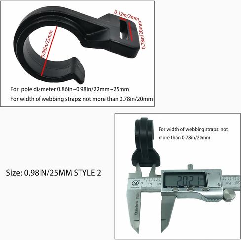 20PCS Plastic C Clamp for Camping Awning Tent Poles of 11mm/17mm/20mm/25mm Black Clip to Fix Tent Cover Screen for Width of Webbing Strap Less Than 19mm/21mm/25mm in Saudi Arabia