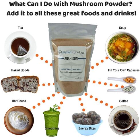 مايراد مايكولوجي أغاريكون مسحوق الفطر 147 جم - صنع في الولايات المتحدة الأمريكية (كو باي تاي) - معزز للمناعة الطبيعية in Kuwait