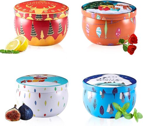 CBHTR Christmas Scented Candles Gifts for Women, Aromatherapy Home Scented, 2.5 oz Set of 4 Pack Portable Travel Tin Jar Candle Birthday Valentines Mother's Day Gift in Saudi Arabia