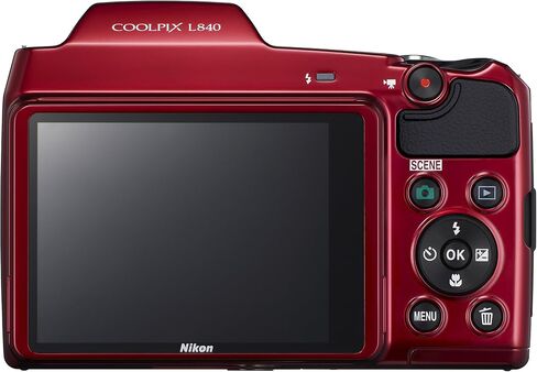 Nikon COOLPIX L840 Digital Camera with 38x Optical Zoom and Built-In Wi-Fi (Red) in Saudi Arabia