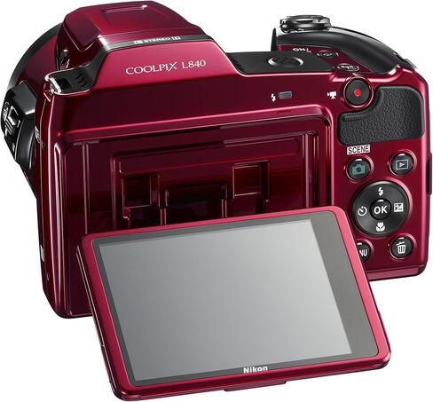Nikon COOLPIX L840 Digital Camera with 38x Optical Zoom and Built-In Wi-Fi (Red) in Saudi Arabia