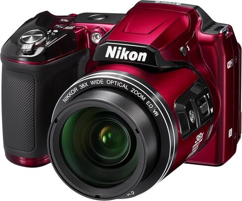Nikon COOLPIX L840 Digital Camera with 38x Optical Zoom and Built-In Wi-Fi (Red) in Saudi Arabia