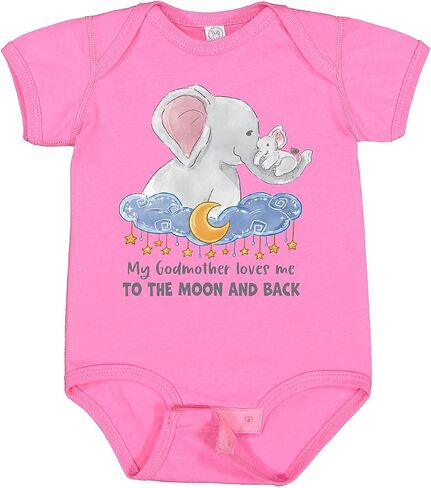 inktastic My Godmother Loves Me To the Moon and Back Elephant Baby Bodysuit | Inktastic My Godmother Loves Me To the Moon and Back Elephant Family Baby Bodysuit in Saudi Arabia