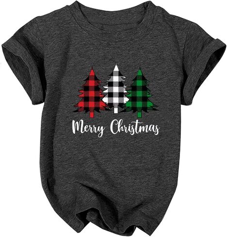 طفل رضيع الفتيات الفتيان عيد ميلاد سعيد قميص الجاموس منقوشة الأشجار الجرافيك تيز عطلة تي شيرت تيز in Kuwait