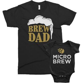 Threadrock Brew Dad & Micro Brew - Father Baby Toddler Matching Shirts Set in Kuwait