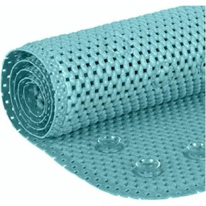Deluxe Bathtub Mat Non Slip, Soft Foam Bath Mats for Bathroom Tub, Bathtub Mat with Drain Holes, Suction Cups- 36" X 17" - Aqua Blue in Kuwait