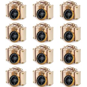 cusfull 50pcs قلادة البوصلة هدايا الزفاف للضيوف البوصلة هدية تذكارية مع علامات كرافت وصندوق للسفر حفل زفاف زينة بحري عيد الميلاد الحلي