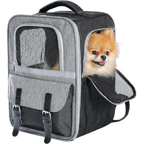PETEPELA Premium Dog Carrier Backpack-Versatile Cat Carrier and Dog Backpack with Dual Mesh Window Entrance, Built-in Hook for Collar Connection, Side Pockets for Storage and Adjustable Straps in Kuwait