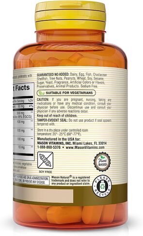MASON NATURAL Mushroom Power with 95% EGCG & Matcha - for Optimal Wellness, Stress Support and Healthy Inflammatory Response, 60 Plant Based Tablets in Saudi Arabia