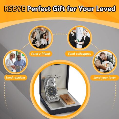 ولاعة ساعة RSBYE، ولاعة كهربائية، ولاعة بلازما مزدوجة القوس، ولاعة USB قابلة لإعادة الشحن مع شاشة عرض البطارية، ولاعة رائعة مع ساعة ومصباح يدوي، هدية فريدة للرجال والنساء (أزرق نسر) in Saudi Arabia
