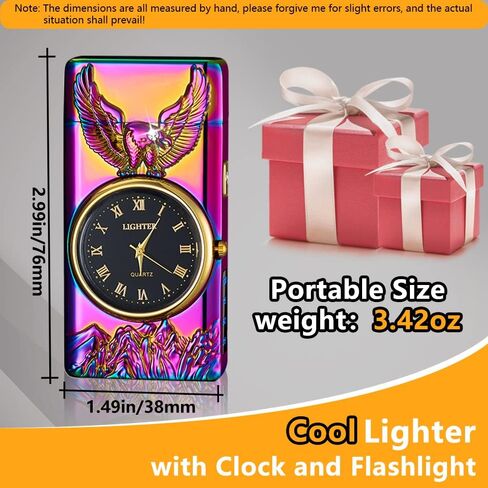 Electric Lighter USB Rechargeable Lighter, Windproof Plasma Dual Arc Lighters, Personalized Lighters, Flameless Cool Lighteres with LED Battery Indication for Candles, Outdoor Camping (Golden) in Kuwait