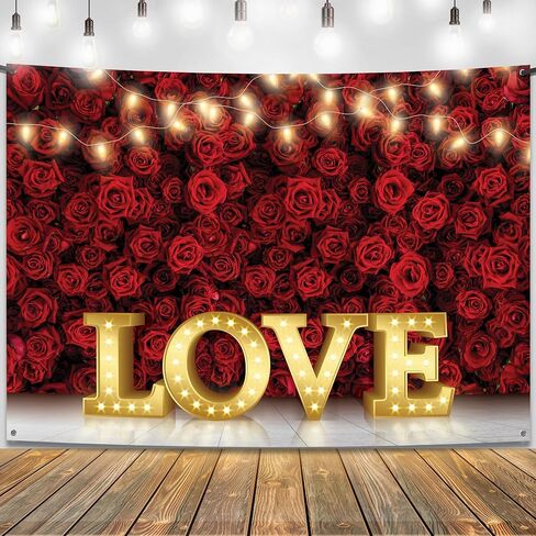 KatchOn, Love Valentines Day Banner - XtraLarge, 84x60 Inch | Valentines Backdrops for Photography | Valentine Banner for Valentines Day Decorations | Valentine Backdrop for Valentines Decorations in Saudi Arabia