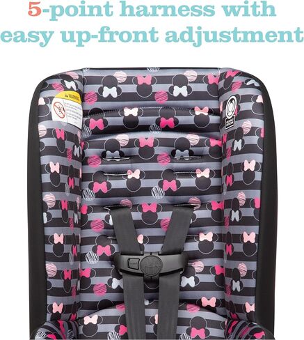 مقعد سيارة ديزني بيبي جيف 2 في 1 قابل للتحويل، مواجه للخلف 5-40 رطلاً ومواجه للأمام 22-65 رطلاً، خطوط ميني in Kuwait