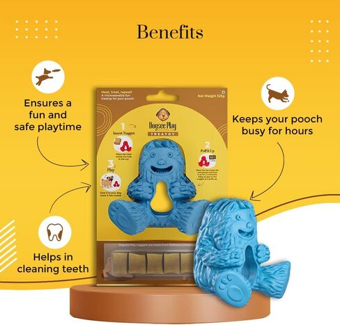 Dogsee Play Treatoy | Long-Lasting Chew Toy for Dog | Fun & Safe Playtime | Puffy Nugget Treat | Helps in Cleaning Teeth, Fight Plaque, Tartar and Keeps Breath Fresh - Green in Kuwait