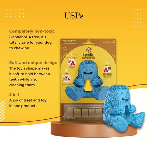 Dogsee Play Treatoy | Long-Lasting Chew Toy for Dog | Fun & Safe Playtime | Puffy Nugget Treat | Helps in Cleaning Teeth, Fight Plaque, Tartar and Keeps Breath Fresh - Green in Kuwait