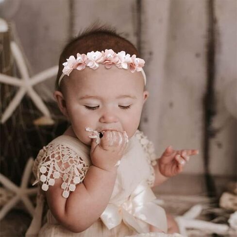 Baby Girls-Flower-Headband-Elastic-Hairbands for Newborn Toddler Pack of 3 in Saudi Arabia
