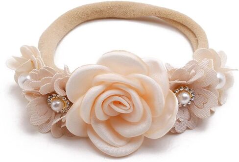 Baby Girls-Flower-Headband-Elastic-Hairbands for Newborn Toddler Pack of 3 in Saudi Arabia