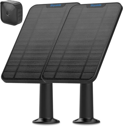 شحن اللوحة الشمسية متوافق مع كاميرا Blink New Outdoor (الجيل الثالث)/xt xt2، مع كابل شحن مقاوم للماء بطول 13 قدم، مقاوم للطقس IP65، يتضمن حامل حائط آمن (أسود) (1) in Kuwait