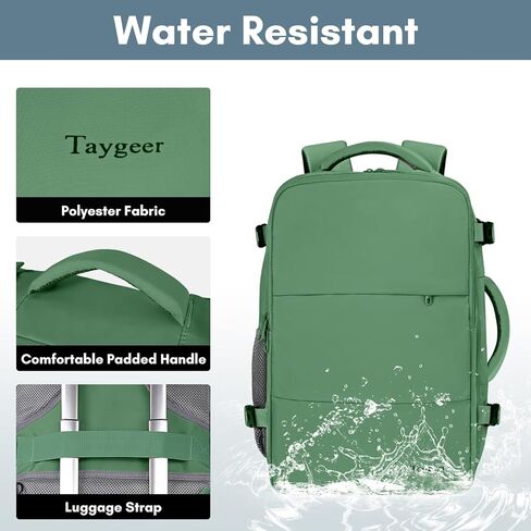 Taygeer حقيبة سفر للنساء، حقيبة يد مزودة بمنافذ شحن USB وحقيبة للأحذية، حقيبة للكمبيوتر المحمول TSA مقاس 15.6 بوصة للأعمال التجارية الأسبوعية، باللون الأخضر الزيتوني in Kuwait