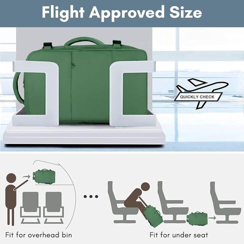Taygeer حقيبة سفر للنساء، حقيبة يد مزودة بمنافذ شحن USB وحقيبة للأحذية، حقيبة للكمبيوتر المحمول TSA مقاس 15.6 بوصة للأعمال التجارية الأسبوعية، باللون الأخضر الزيتوني in Kuwait