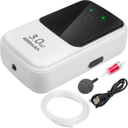 Ghosthorn USB Rechargeable Lithium Battery Powered Aquarium Air Pump with Super Quiet Structure, Portable Live Bait Aerator for Bubble Box Minnow Bucket, Outdoor-Fishing Power Outages and Emergency in Saudi Arabia