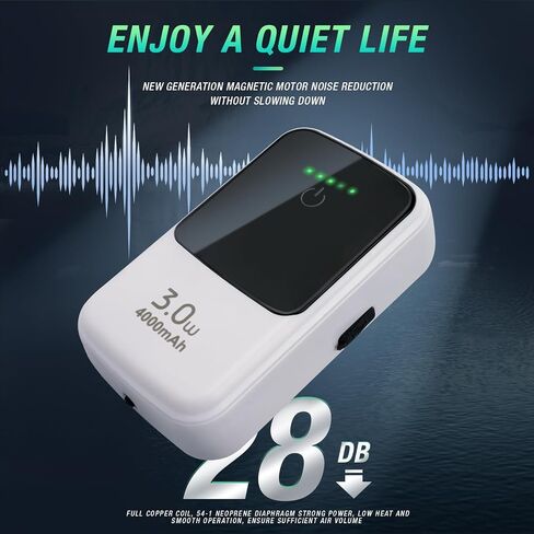 Ghosthorn USB Rechargeable Lithium Battery Powered Aquarium Air Pump with Super Quiet Structure, Portable Live Bait Aerator for Bubble Box Minnow Bucket, Outdoor-Fishing Power Outages and Emergency in Saudi Arabia