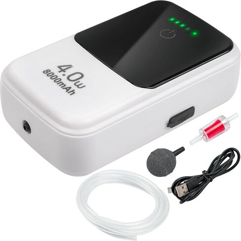 Ghosthorn USB Rechargeable Lithium Battery Powered Aquarium Air Pump with Super Quiet Structure, Portable Live Bait Aerator for Bubble Box Minnow Bucket, Outdoor-Fishing Power Outages and Emergency in Saudi Arabia