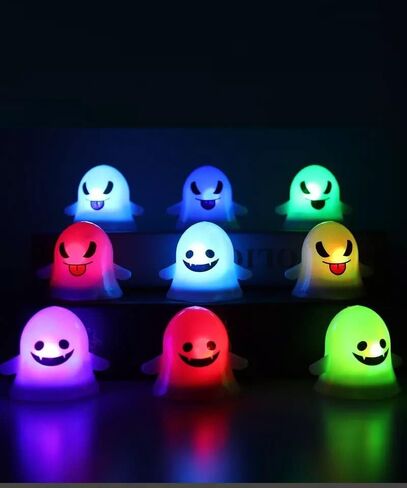 مجموعة الماموث الكهربائية مكونة من 4 شموع مضيئة للهالوين - مصابيح LED لديكور المنزل أو المكتب - ملحقات زينة الحفلات - تصميمات زخرفية وامضة in Kuwait