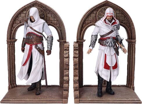 Nemesis Now Officially Licensed Assassin's Creed Altair and Ezio Library Gaming Bookends, 24cm, Brown in Saudi Arabia