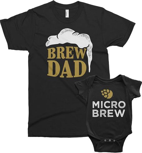 Threadrock Brew Dad & Micro Brew - مجموعة قمصان متطابقة للأب والطفل الصغير in Kuwait